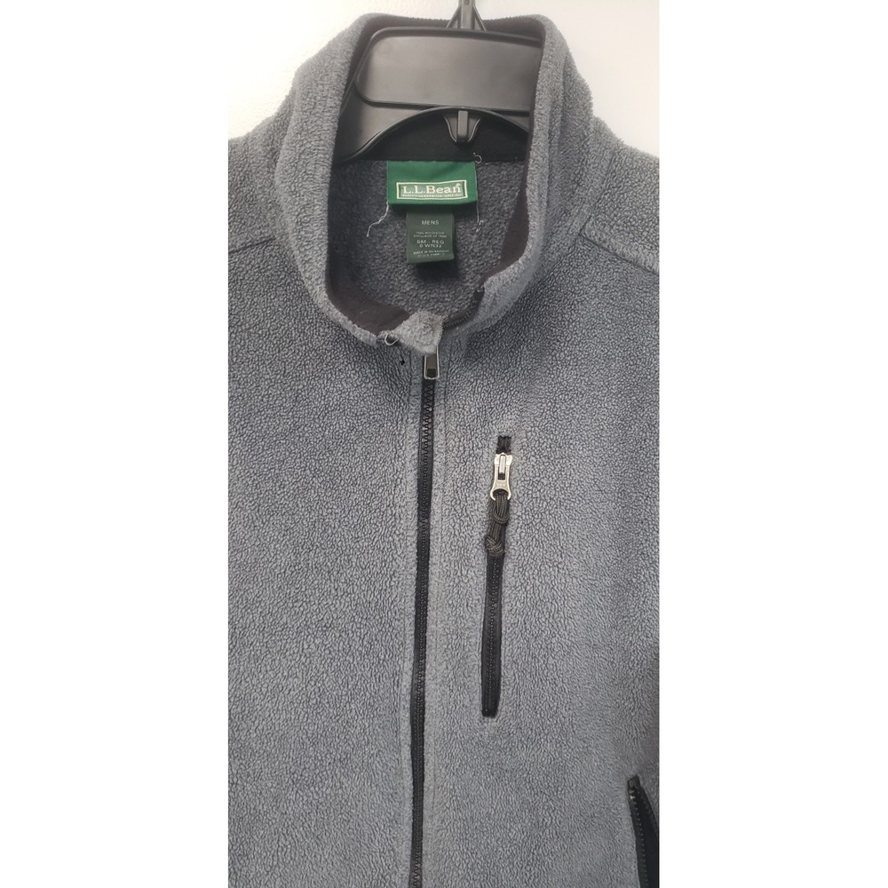 L.L. Bean Vest Mens Small Regular Outdoors Fleece Full Zip Pockets Gray Vintage